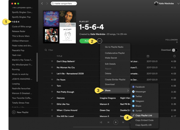 Spotify how to share playlist