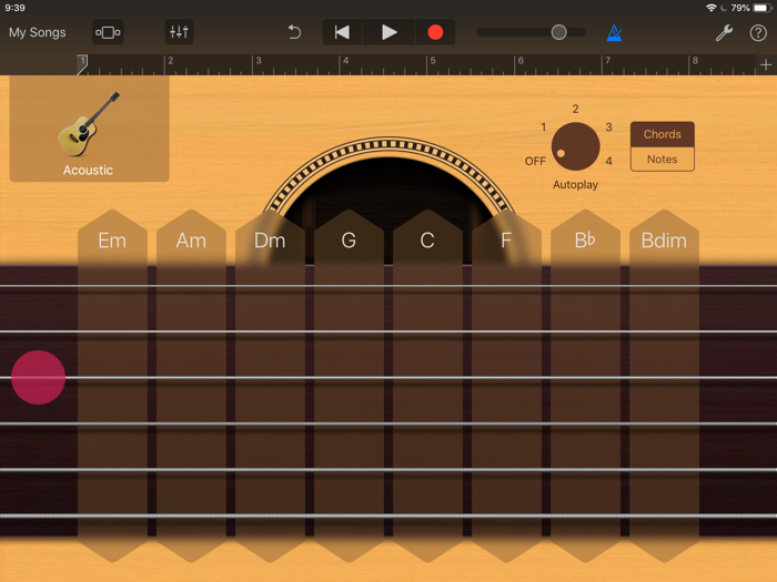 Garageband Play muted guitar notes and chords
