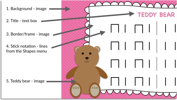 Teddy Bear stick notation explained