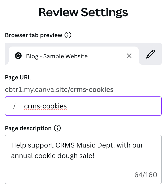 Review Settings