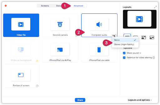 Sharing Audio Only in Zoom