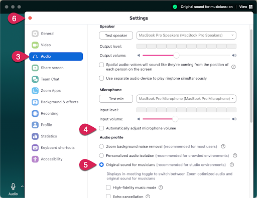 Adjust audio settings in meeting pt. 2